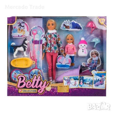 Кукла Бети скиор и дете, Аксесоари и шейна, снимка 3 - Кукли - 52656739