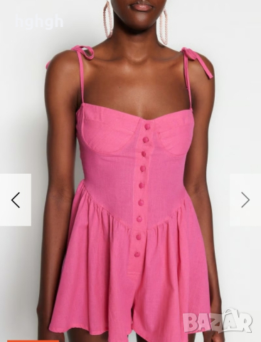  Нов Ленен дамски гащеризон Trendyol, снимка 4 - Гащеризони - 44553387