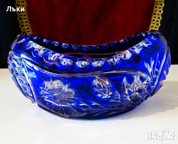 Бонбониера,оловен кобалтов кристал,ръчно шлифована 1 кг. , снимка 6 - Антикварни и старинни предмети - 52135925