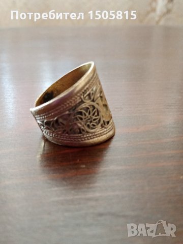 Уникален, старинен прьстен от Тибет от мед, снимка 3 - Антикварни и старинни предмети - 34116996