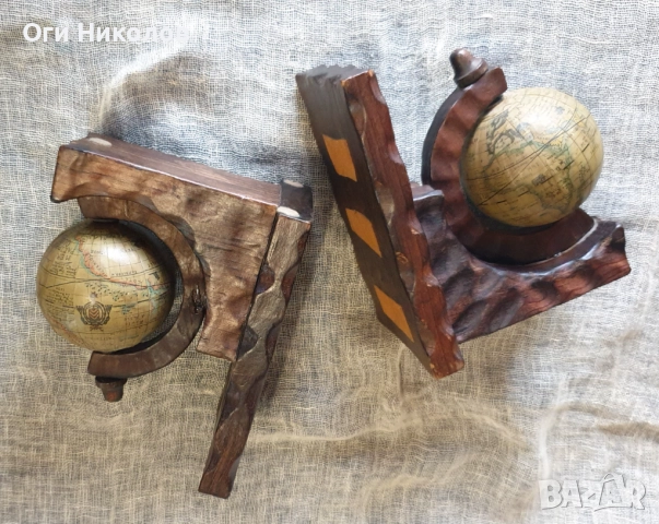 Ефектни стопери за книги ,С два въртящи се глобуса, снимка 8 - Антикварни и старинни предмети - 52219217