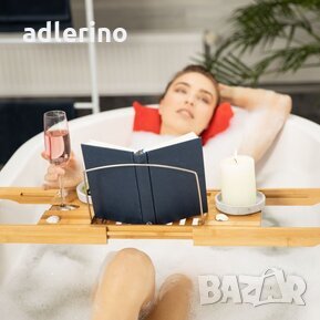 Поставка за вана, разтягаща до 105 см, аксесоар за вана, регулируем рафт за вана, снимка 2 - Етажерки - 34312726