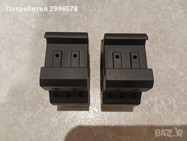 Рингове 30мм за оптика пикатини picatinny weaver база монтаж монтажи монтажни пръстени моноблок, снимка 4 - Такъми - 49863850