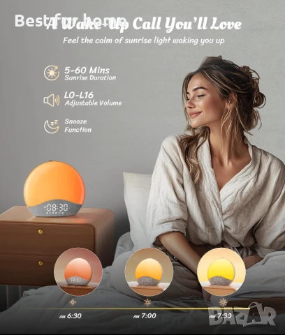 Будилник ecozy Sunrise, снимка 3 - Друга електроника - 50907837