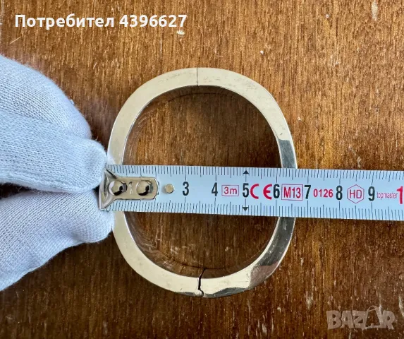 Гривна “Белезница” 40 гр. чисто сребро. Унисекс модел., снимка 8 - Гривни - 49792006