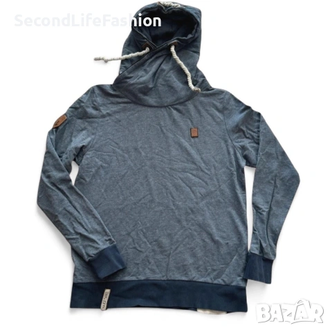 Дамски пуловер с качулка Naketano, размер S син с качулка