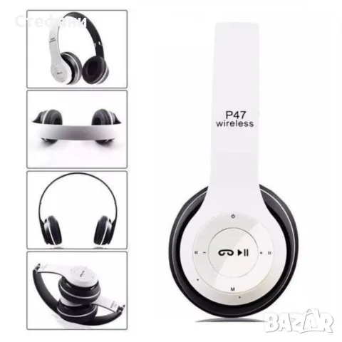 Безжични Bluetooth слушалки P47, Bluetooth 4.2+EDR, Вграден микрофон, MicroSD слот, MP3 плеър, снимка 3 - Безжични слушалки - 56169106