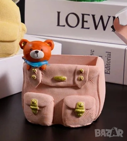 Силиконов молд кашпа ученическа чанта с мече , снимка 3 - Форми - 52832111