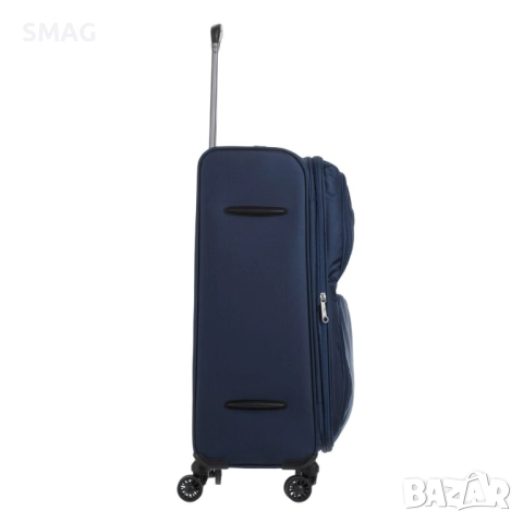 Куфар с колелца за пътуване, тъмносин с външни отделения, 111 л._1239392, снимка 3 - Куфари - 52277634