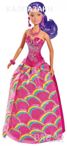 Кукла Simba Toys Steffi Love 105733011 - Стефи, с рокля в стил дъга, 29 cm, снимка 2 - Кукли - 35999790