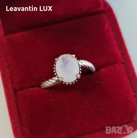 Сребърен пръстен с Лунен камък , снимка 3 - Пръстени - 52044472