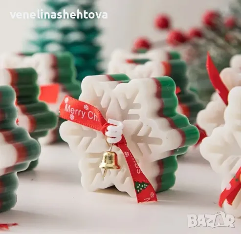 Снежинка дълбок силиконов молд форма за свещи гипс сапун смола КОД 4254