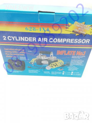 Компресор за Гуми Двуцилиндров 12V, снимка 6 - Аксесоари и консумативи - 35696154