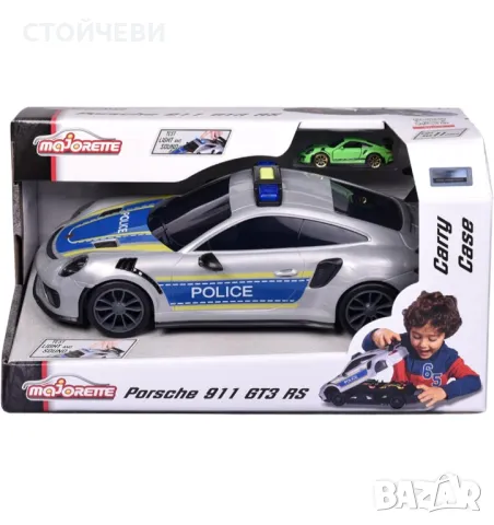 Комплект полицейска и състезателна кола Majorette, Porsche 911 GT3 RS, снимка 3 - Коли, камиони, мотори, писти - 48647344