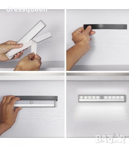 0016 LED лампа с акумулаторна батерия и сензор за движение с дължина 19 и 37 см., снимка 5 - Лед осветление - 34268760