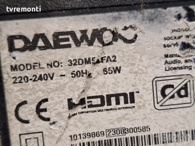 Main board 17MB186TC for, Daewoo 32DM54FA 32inc DISPLAY VES315UNGB-L3-N53, снимка 6 - Части и Платки - 47581541