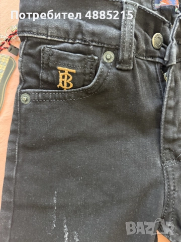 Чисто нови, Детски черни дънки с етикет (модел Burberry), снимка 2 - Детски панталони и дънки - 56189464