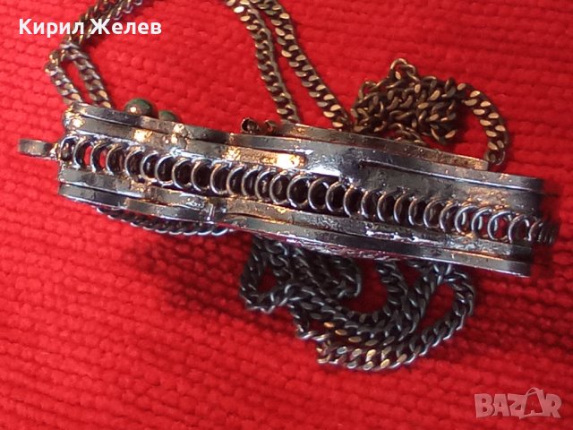 ПОСРЕБРЕН БУХАЛ ФИЛИГРАНЕН със ЗДРАВО СИНДЖИРЧЕ ФИГУРАЛЕН АРТ ДЕКО МЕДАЛЬОН БЛАГОРОДНА СТОМАНА 25560, снимка 2 - Колиета, медальони, синджири - 35679503