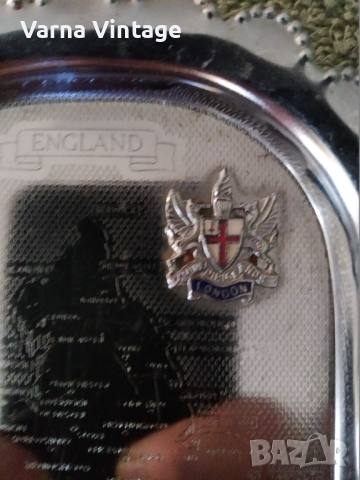 Красив метален пепелник. Англия., снимка 4 - Антикварни и старинни предмети - 44651398