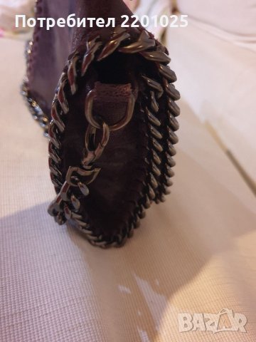 Италианска чанта от естествена кожа цвят патладжан/лилав , снимка 5 - Чанти - 38788846