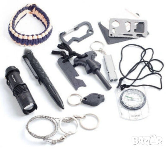 Оригинал Американски MASTERCRAFT DOAN 13-в-1 Тактически КОМПЛЕКТ за Оцеляване Кейс 21x13x7 см БАРТЕР, снимка 4 - Екипировка - 52396838