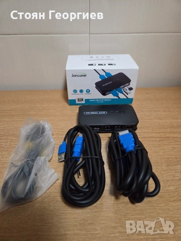 JANCANE 4K ULTRA HD HDMI USB KVM превключвател ~ 2 входа 4 изхода. BNIB, снимка 3 - Друга електроника - 52777986