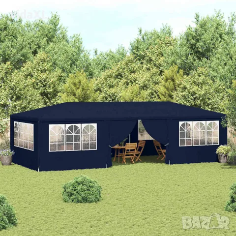 vidaXL Професионална парти шатра със стени 4x9 м синя 90 г/м², снимка 2 - Къмпинг мебели - 56147615