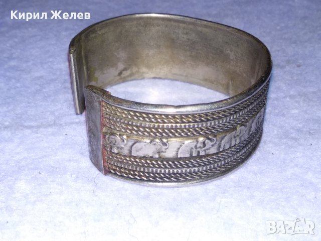 ПОСРЕБРЕНА ОРНАМЕНТИРАНА ИНДОПЕРСИЙСКА РЕГУЛИРУЕМА ТРАДИЦИОННА РЕТРО ГРИВНА със СЛОНЧЕТА 38345, снимка 4 - Антикварни и старинни предмети - 41267260