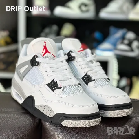 !НОВИ! Jordan 4 Retro | White Cement | + КУТИЯ, снимка 2 - Маратонки - 54168180