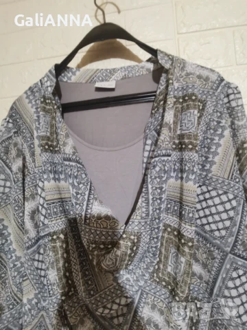 СТРАХОТНА ТУНИКА ЕФЕКТНА ЯКА 3XL-4XL, снимка 5 - Туники - 50802935