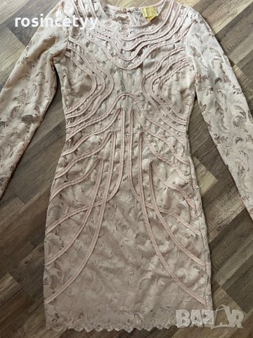 Бежова дантелена рокля H&M, снимка 8 - Рокли - 40081875