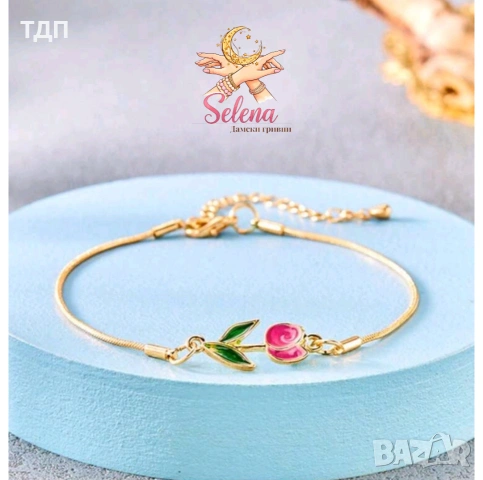 Дамска гривна "Нежно лале", снимка 2 - Гривни - 53697653