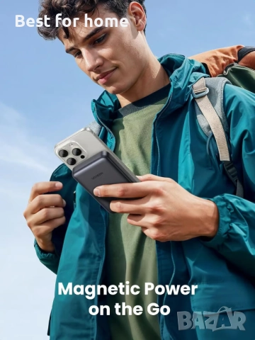 UGREEN  10000mAh 30W Qi2 сертифицирана магнитна безжична външна батерия за iPhone серия, снимка 5 - Оригинални батерии - 51759110