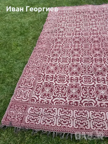 Жакардов килим 3,20х1,90 см червено и сиво, снимка 8 - Килими - 47961615