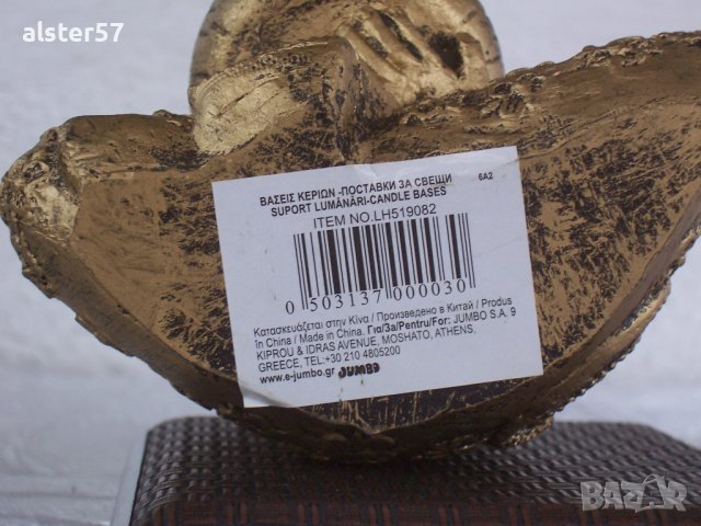 Статуетка Златен Буда-поставка за свещи , снимка 6 - Колекции - 41803936