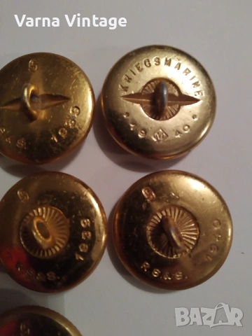 Копчета Kriegsmarine Трети райх 1939 и 1940 г. 7 бр., снимка 3 - Антикварни и старинни предмети - 53857925