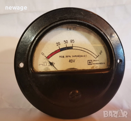 Аналогов волтметър / индикатор за заряд 40V (ретро, ЕНЭЗ-К)