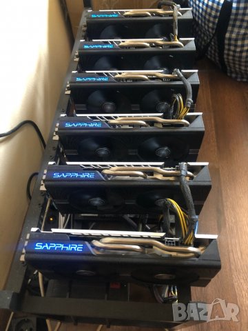 Продавам криптокопачка с риг rig 6 карти Sapphire nitro, снимка 2 - Други - 35988361