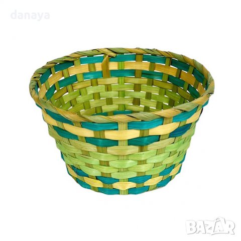 3647 Голяма плетена кашпа цветен панер, 25 см