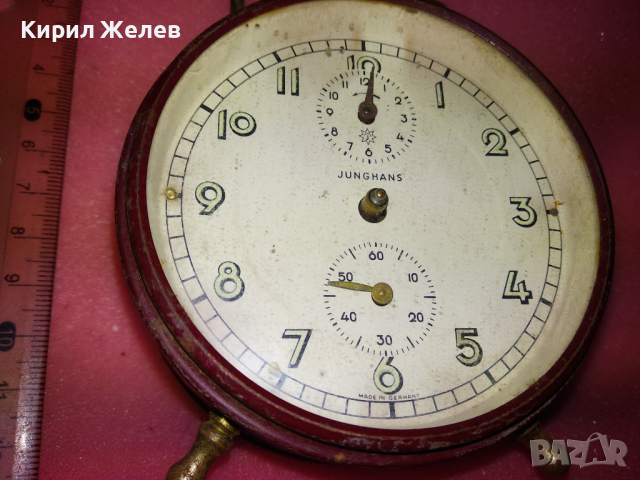 JUNGHANS MADE in GERMANY Стар КОЛЕКЦИОНЕРСКИ МЕХАНИЧЕН НЕМСКИ БУДИЛНИК от ЦАРСКО ВРЕМЕ ЮНГХАНС 43689, снимка 10 - Антикварни и старинни предмети - 44536207