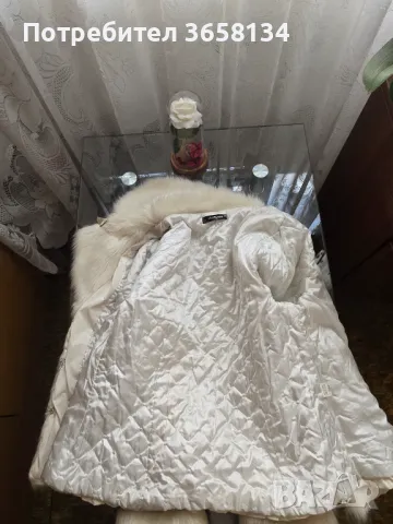 Красиво бяло дамско яке с пух, снимка 7 - Якета - 47993246