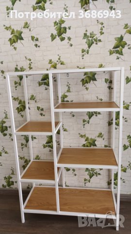 Стелаж - декоративен фурнир и стомана, снимка 2 - Етажерки - 40423150