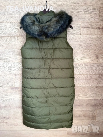 Дамски зелен дълъг елек / грейка, снимка 3 - Елеци - 53618396