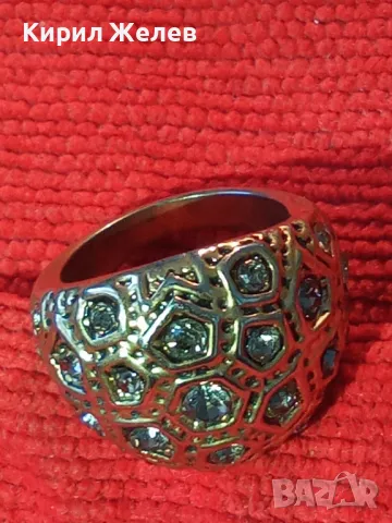 СТАР КРИСТАЛЕН ПОСРЕБРЕН ВИНТИДЖ АРТ СТИЛ ПРЪСТЕН от БЛАГОРОДНА СТОМАНА 39822, снимка 13 - Пръстени - 47163480