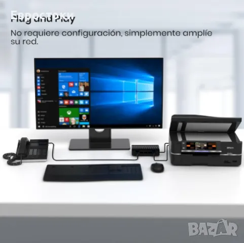 Суич Tenda SG105, 5-портов гигабитов комутатор, неуправляем домашен Ethernet комутатор, снимка 2 - Мрежови адаптери - 50181563