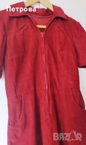 Дамска рокля бордо, ситно кадифе, снимка 3 - Рокли - 49405928