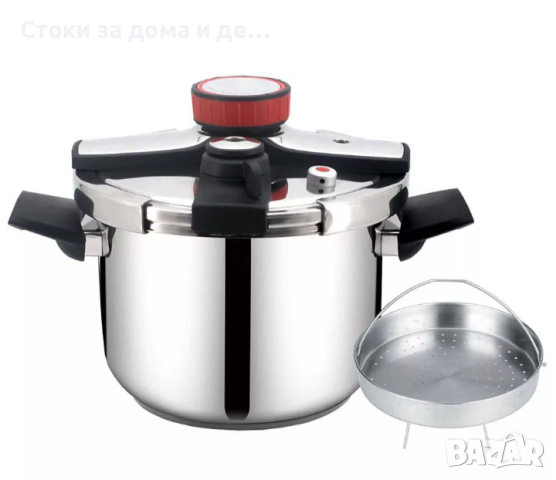 ✨Тенджера под налягане ZEPHYR Z 1311 G7S, 7л, Многослойно термо дъно, Сив , снимка 1