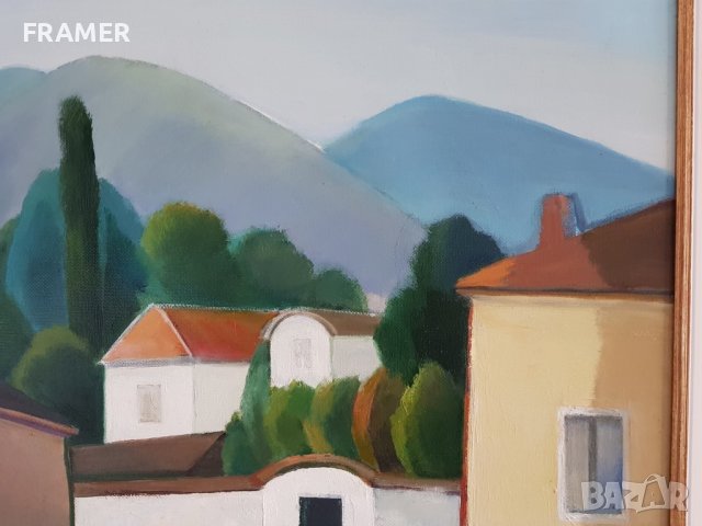 Иван Кънев с. Енина 1990те год. красив пейзаж с маслени бои, снимка 5 - Картини - 42065699