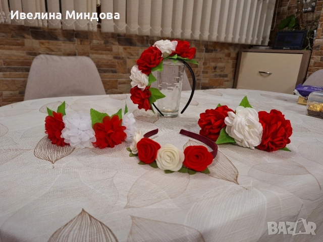 Диадема за коса с цветя/ за народни танци, лазарки/, снимка 3 - Аксесоари за коса - 52490445