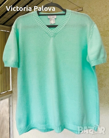 Красива блуза PETER HAHN мента, снимка 2 - Корсети, бюстиета, топове - 53256118